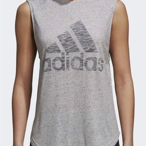 Adidas Gray Sleeveless Muscle Tee with Logo women’s size small